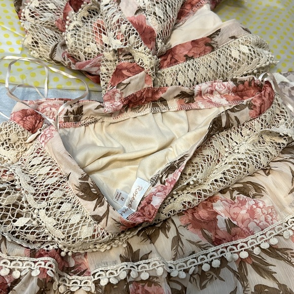 Floral print ruffle open back mini dress - Picture 4 of 5